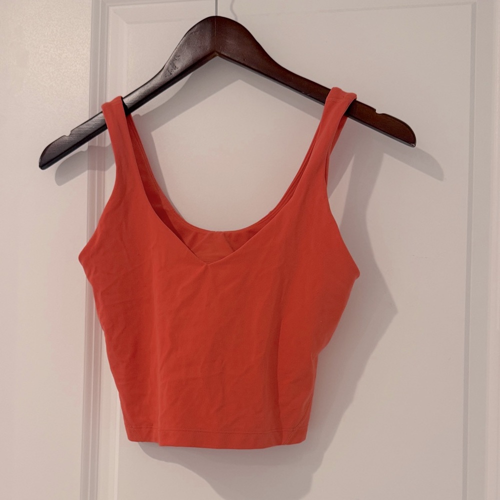 lululemon athletica Red-Orange Scoop Neck Sports Bra Tank